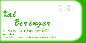 kal biringer business card